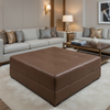 Aire Pebbled - Cocoa Bean Breathable Polyurethane Upholstered Ottoman | Architectural Fabrics