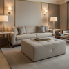 Marigot - Linen Upholstered Ottoman | Architectural Fabrics