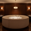 Chevron Woven Texture Sandy Beige Upholstered Banquette | Architectural Fabrics