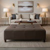 Aire Pebbled - Cocoa Bean Breathable Polyurethane Upholstered Ottoman | Architectural Fabrics