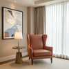 Fine Vertical Ribs Terracotta Clay Upholstered Chair | Architectural Fabrics