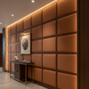 Subtle Woven Texture Russet Brown Upholstered Wall Panel | Architectural Fabrics