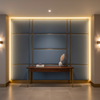 Woven Canvas Texture Denim Blue Upholstered Wall Panel | Architectural Fabrics
