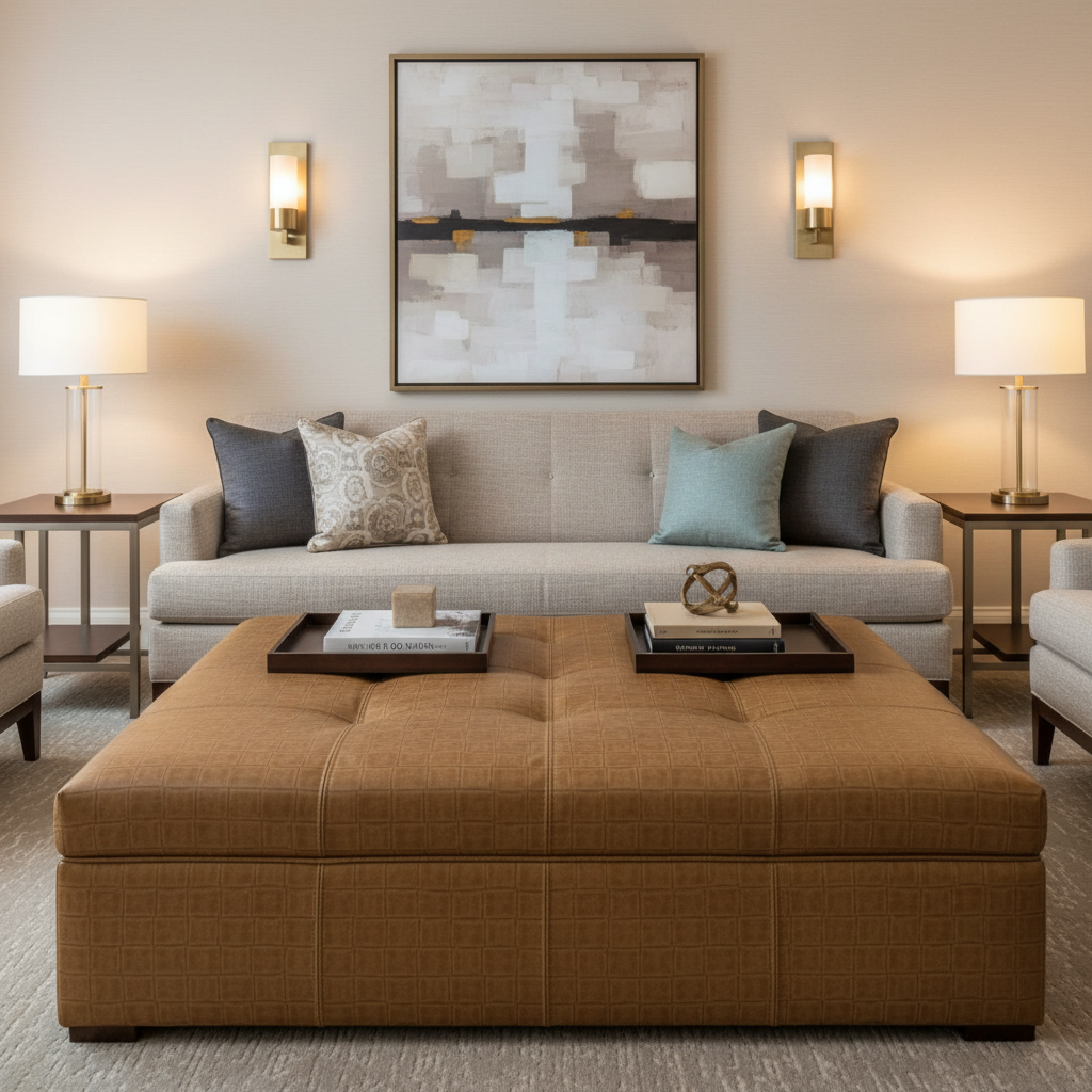 Berretta - Berretta Performance Vinyl Upholstered Ottoman | Architectural Fabrics