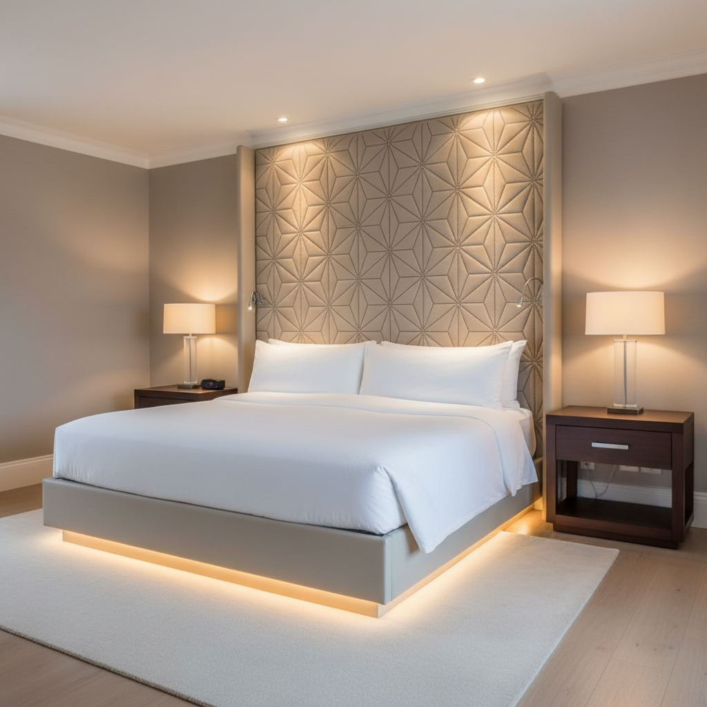 Axis - Axis Etched Polyurethane Upholstered Headboard | Architectural Fabrics