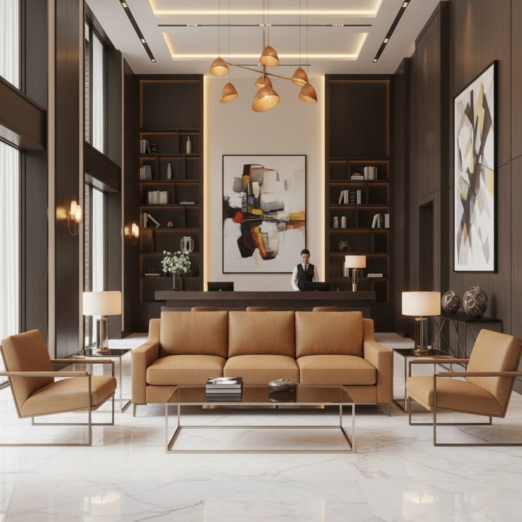 Algiers - Tawny Hide Performance Vinyl Upholstered Sofa | Architectural Fabrics