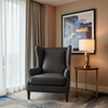 Fine Pebble Grain Deep Charcoal Upholstered Chair | Architectural Fabrics