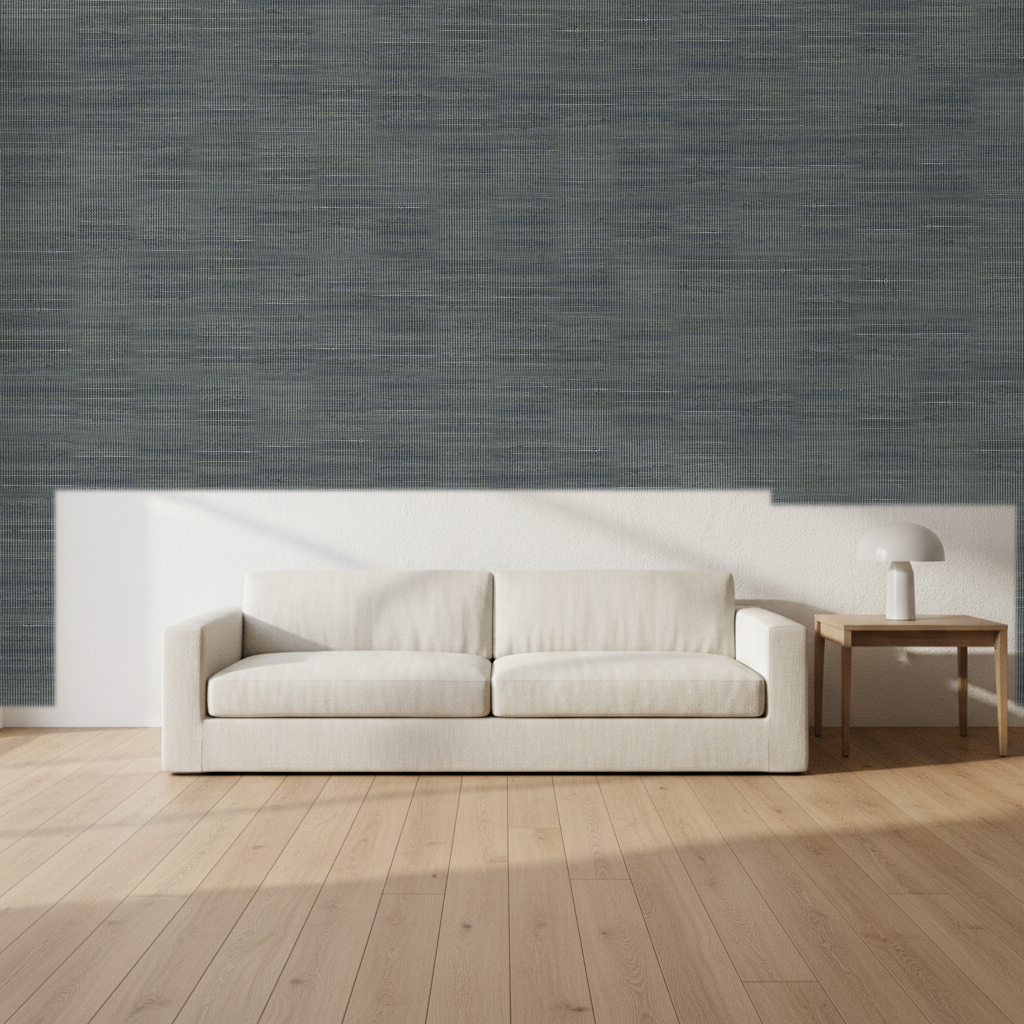 Nantucket Grasscloth Peppercorn Wallcovering | Phillipe Romano room setting
