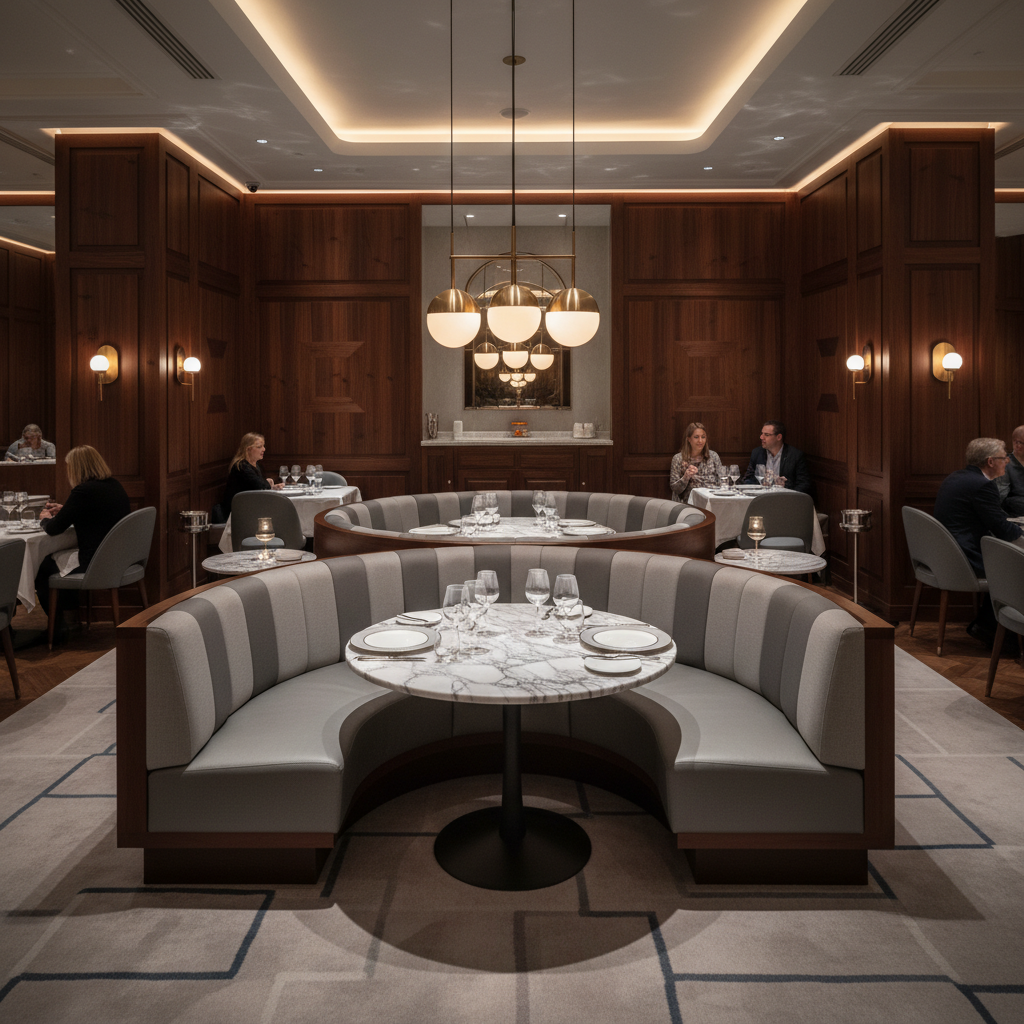 Marshall Blanco Upholstered Banquette | Architectural Fabrics