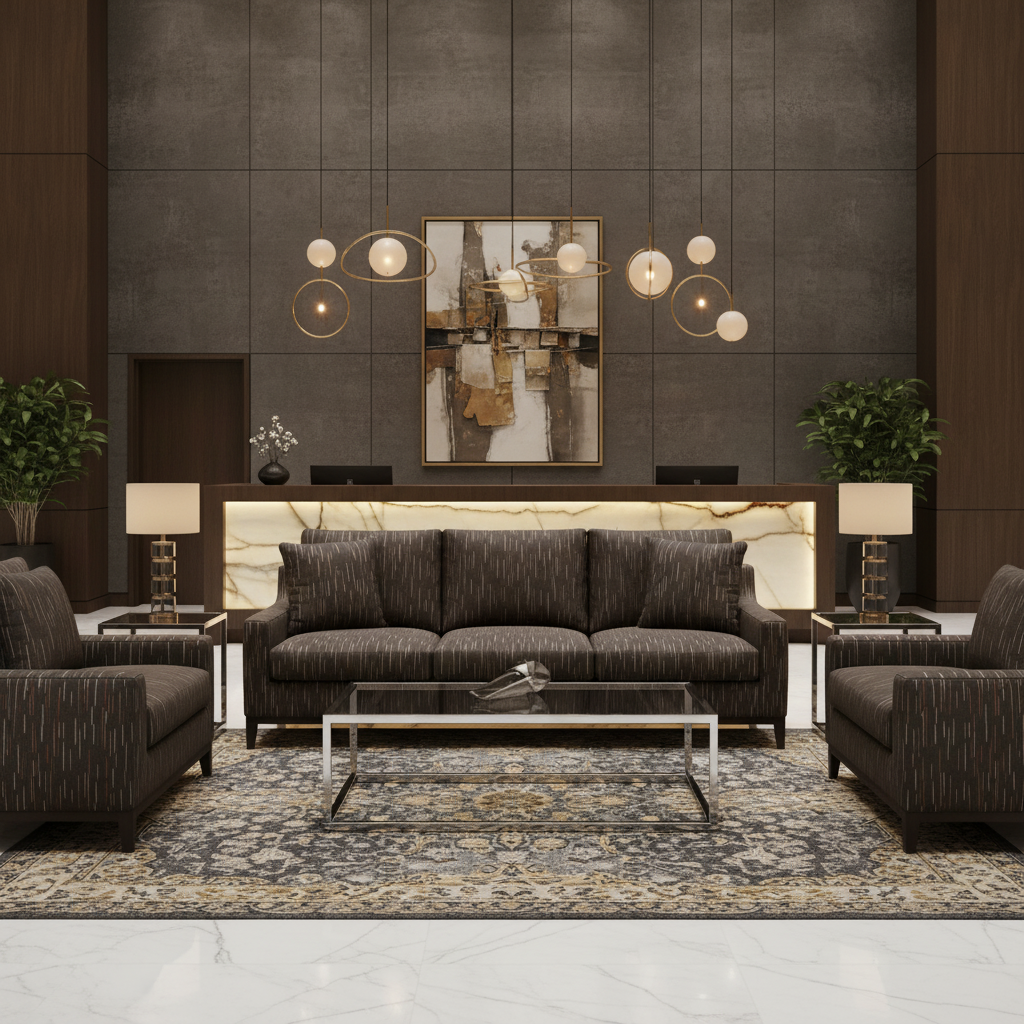 Stitchwork Bay - Chocolate Upholstered Sofa | Architectural Fabrics