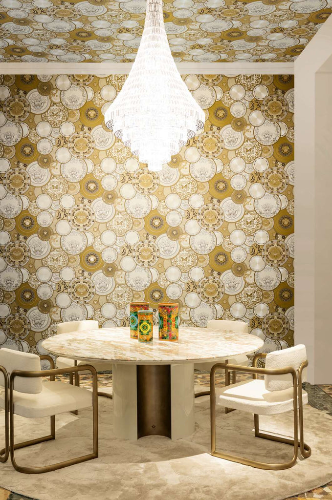 Art de la Table Cream Gold Versace Home Wallcovering