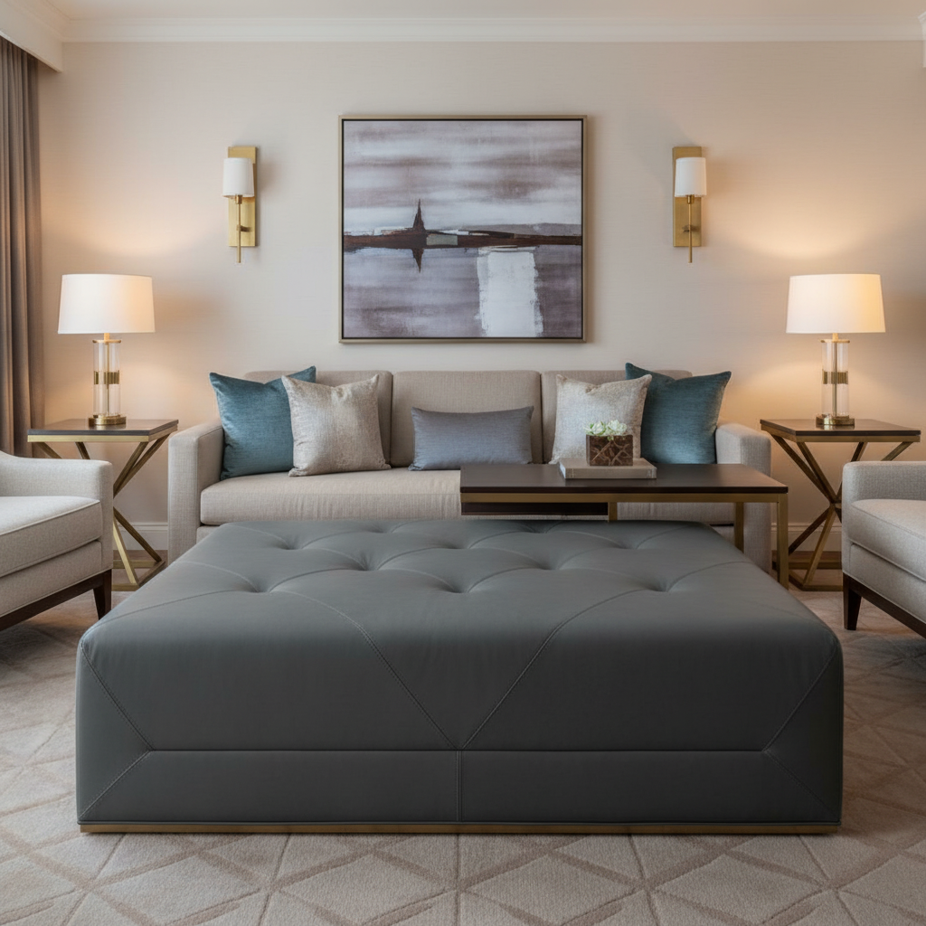 Maho Bay - Marlin Upholstered Ottoman | Architectural Fabrics