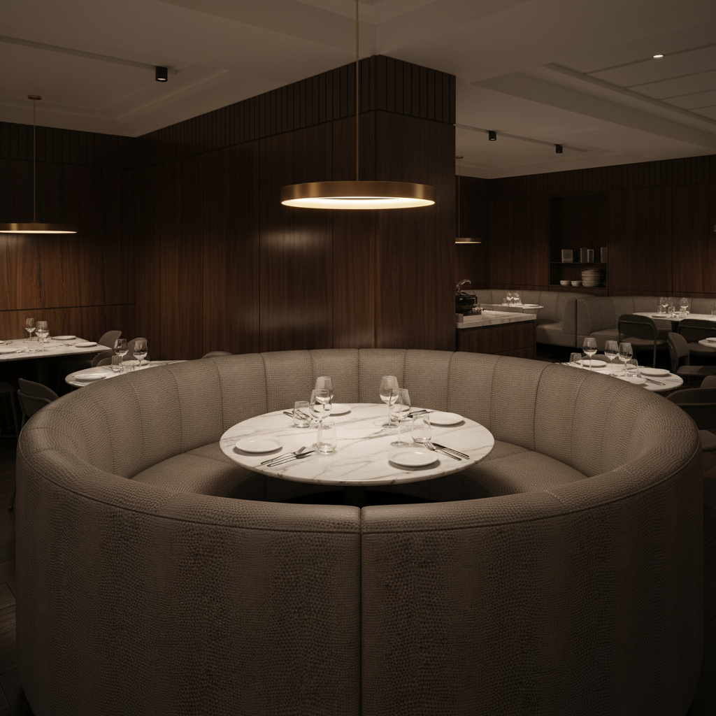 Snake Cay - Slate Upholstered Banquette | Architectural Fabrics