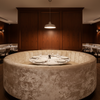 Crushed Velvet Texture Cream Pearl Upholstered Banquette | Architectural Fabrics