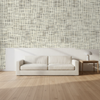Montauk Paperweave Barley & Black Gloss Wallcovering | Phillipe Romano room setting