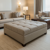 Abaca - Stone Weave Tekloom Performance Upholstered Ottoman | Architectural Fabrics