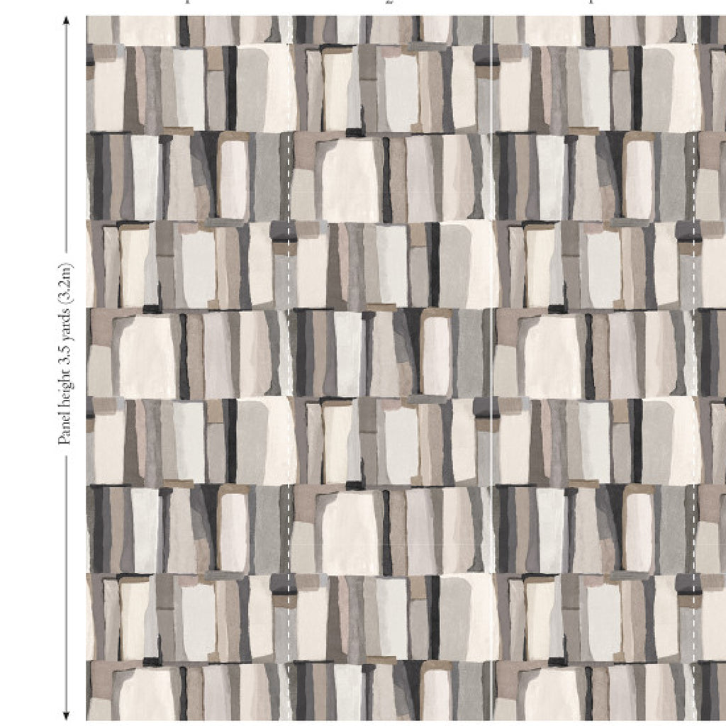 Quadrata Sienna Wallcovering - Full repeat panel layout | Black Edition by Romo