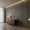 Woven Linear Texture Charcoal Grey Upholstered Wall Panel | Architectural Fabrics