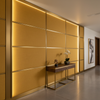 Woven Linen Weave Goldenrod Yellow Upholstered Wall Panel | Architectural Fabrics