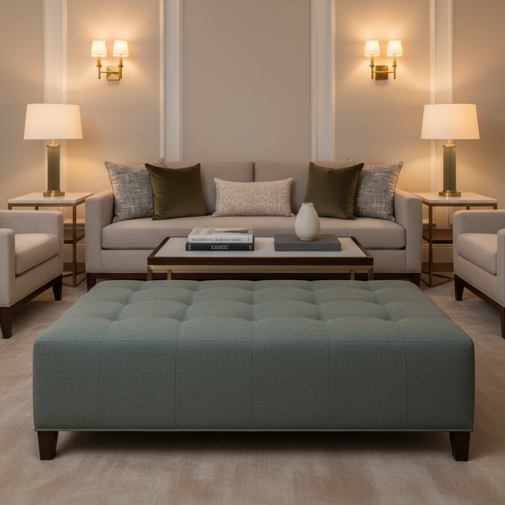 Pinnacle Rock - Laurel Upholstered Ottoman | Architectural Fabrics