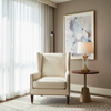 Fine Pebble Grain Creamy Ivory Upholstered Chair | Architectural Fabrics