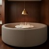 Fine Pebble Texture Taupe Stone Upholstered Banquette | Architectural Fabrics
