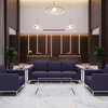Subtle Velvet Texture Deep Indigo Upholstered Sofa | Architectural Fabrics