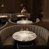 Subtle Linen Weave Deep Taupe Upholstered Banquette | Architectural Fabrics