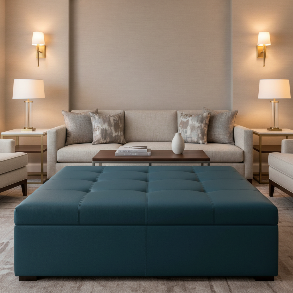 Peter Island - River Upholstered Ottoman | Architectural Fabrics