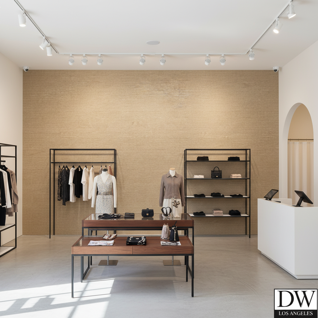 Marseilles Vinyl | Hollywood Wallcoverings - Retail Showroom commercial room setting