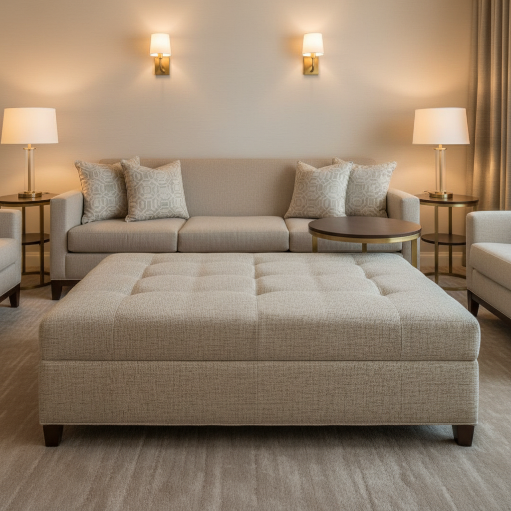 Astor - Astor Contract Woven Upholstered Ottoman | Architectural Fabrics