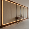 Woven Chevron Pattern Neutral Beige Upholstered Wall Panel | Architectural Fabrics
