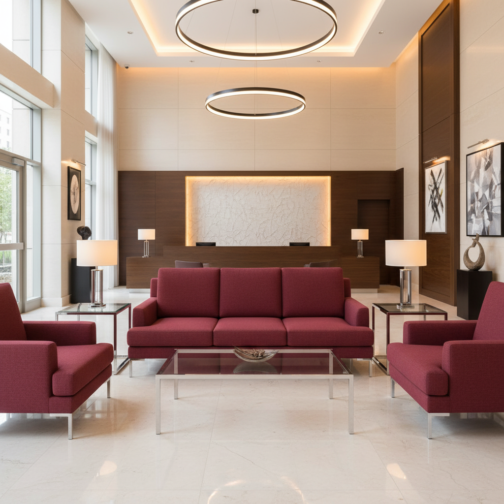 Soper Hole - Red Upholstered Sofa | Architectural Fabrics
