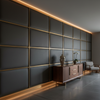 Smooth Pebble Grain Dark Charcoal Upholstered Wall Panel | Architectural Fabrics
