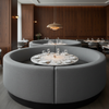 Smooth Pebble Grain Slate Gray Upholstered Banquette | Architectural Fabrics