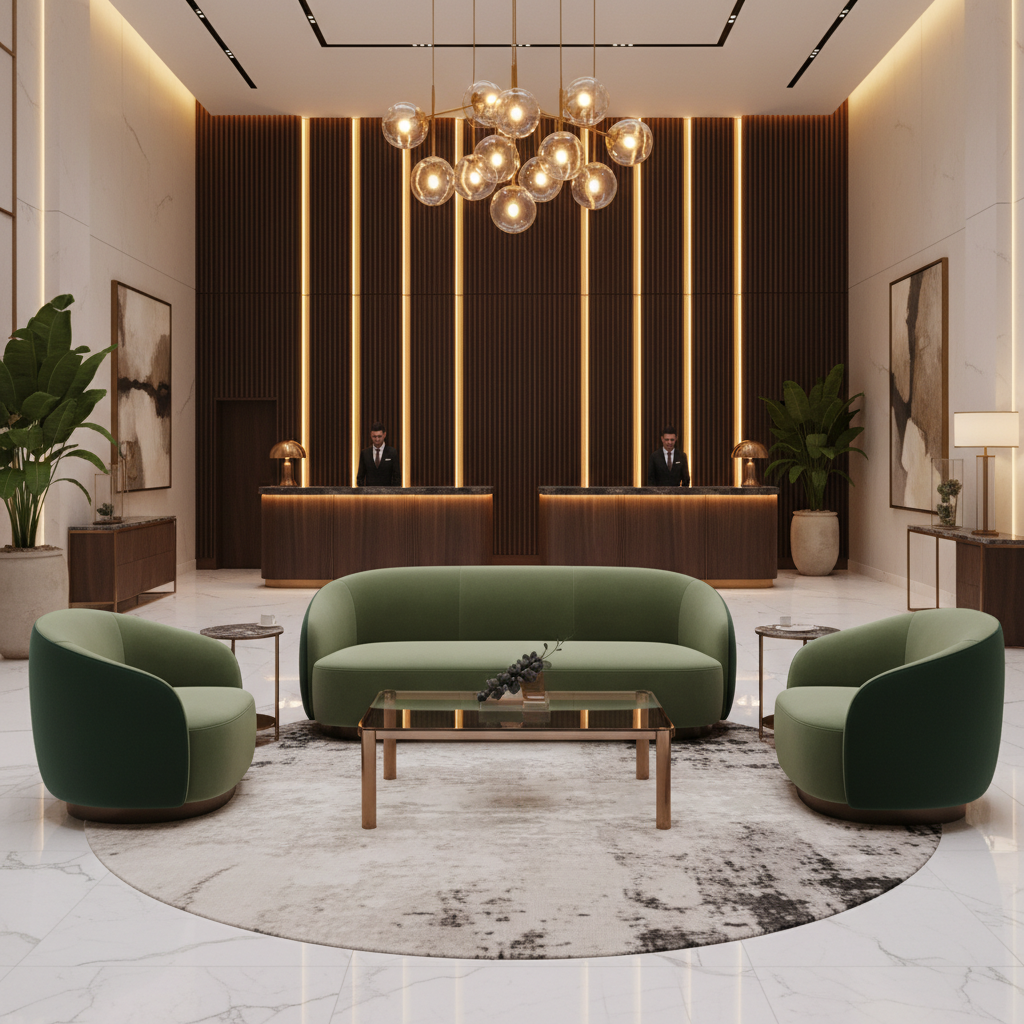 Stanley Aloe Upholstered Sofa | Architectural Fabrics