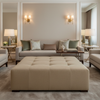 Nassau Gold - Latte Upholstered Ottoman | Architectural Fabrics