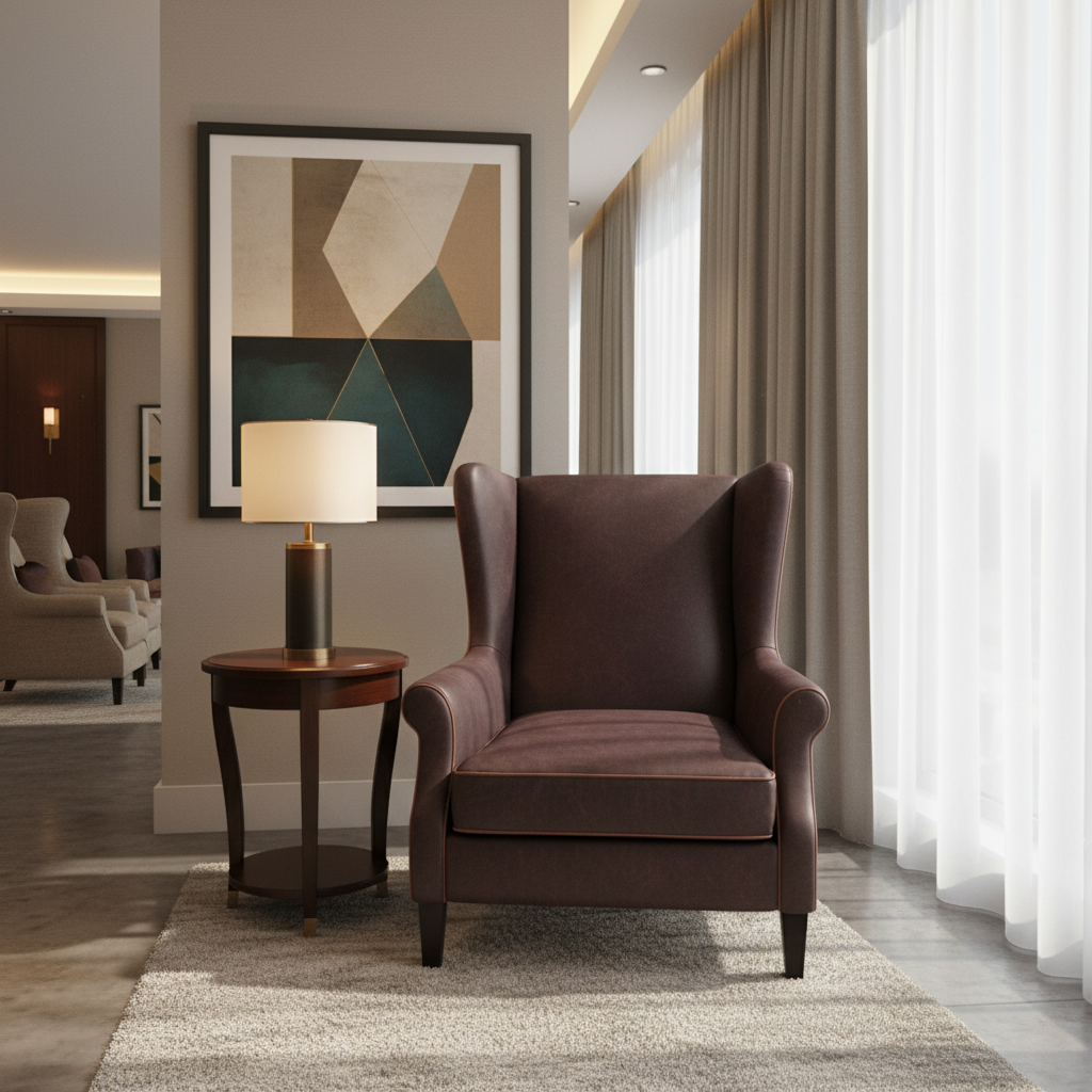 Trunk Bay - Burgundy Upholstered Chair | Architectural Fabrics