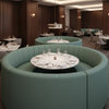 Fine Ribbed Texture Seafoam Green Upholstered Banquette | Architectural Fabrics