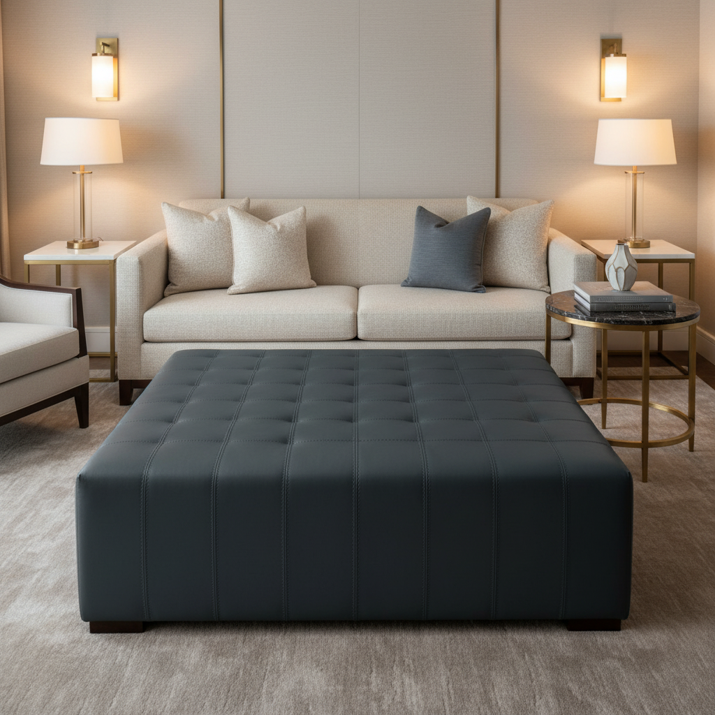 Puerto Plata - Nocturne Upholstered Ottoman | Architectural Fabrics