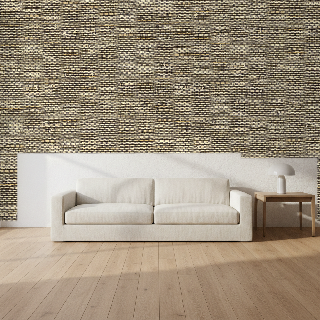 Nantucket Grasscloth Durum Wallcovering | Phillipe Romano room setting