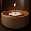 Fine Pebble Grain Cocoa Bean Upholstered Banquette | Architectural Fabrics
