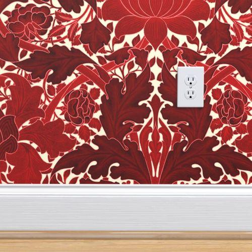 St James by William Morris Red Traditional | Architectural Wallcoverings
