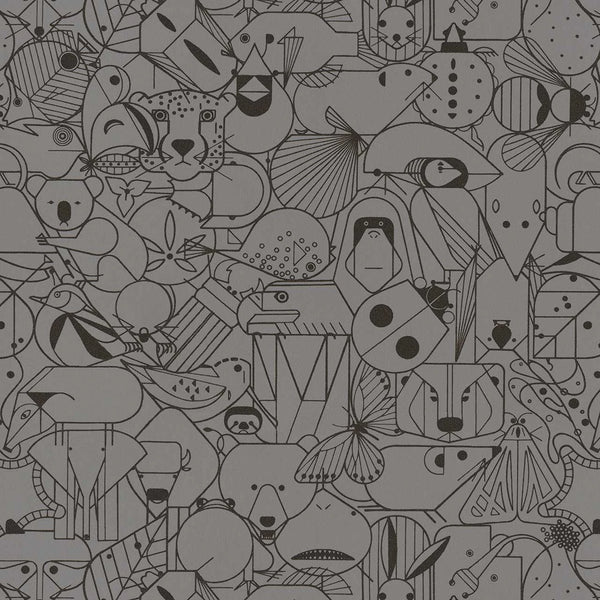 Beguiled by the Wild, Gray Wallcoverings | Designtex