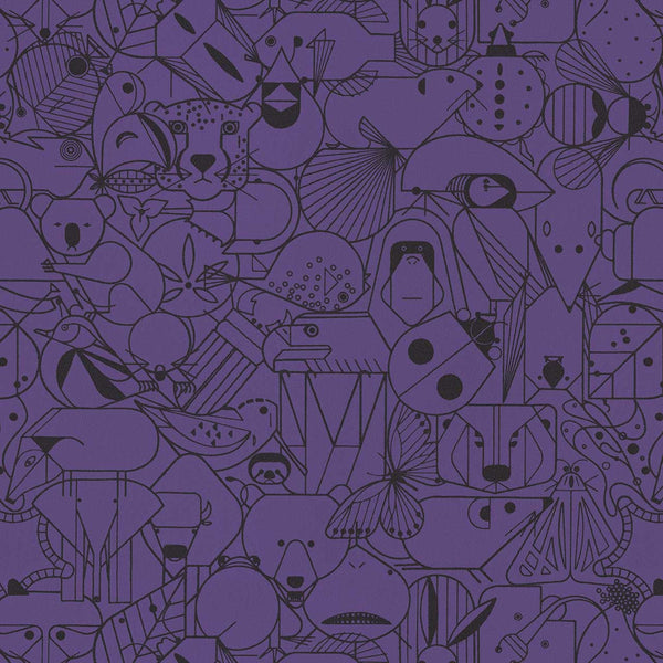 Beguiled by the Wild, Dark Purple Wallcoverings | Designtex