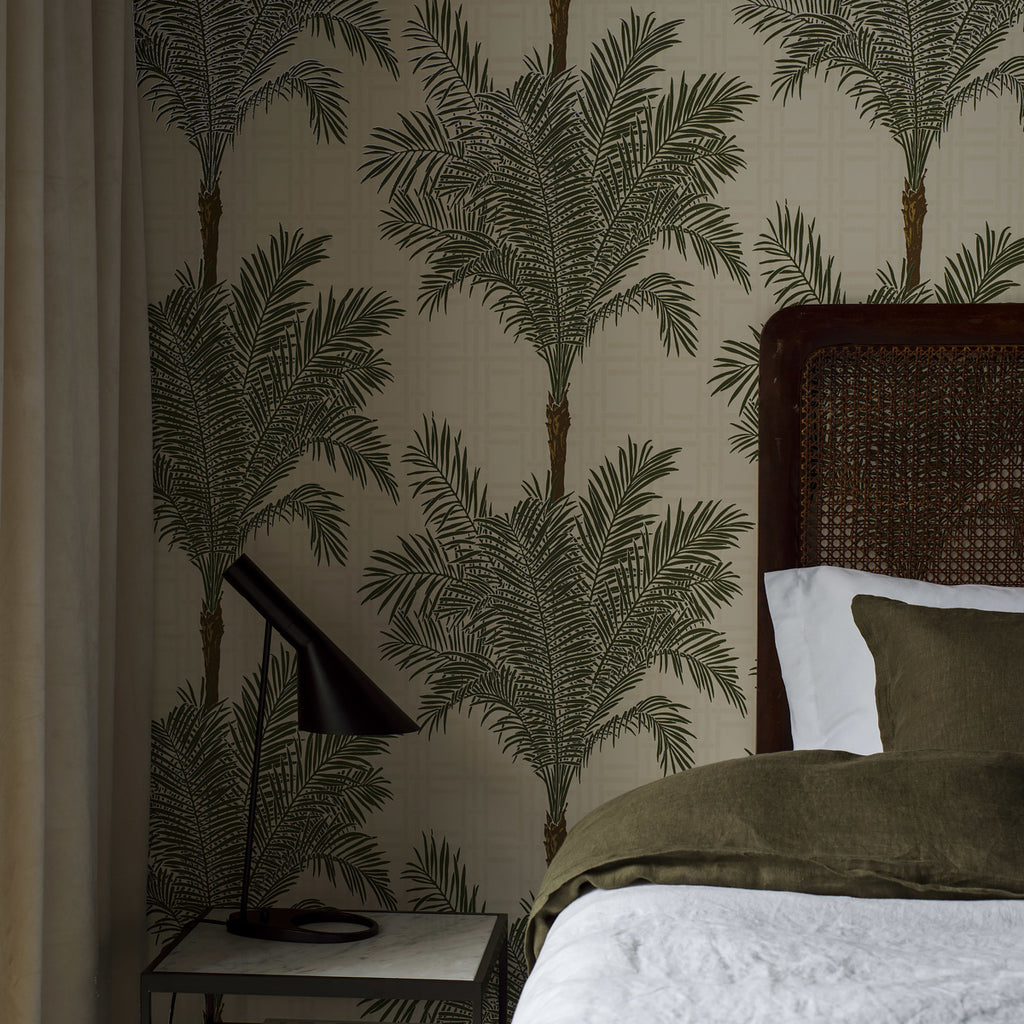 Copacabana Palm Room Setting | Schumacher Wallpaper