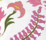 Stitched Floral, Multi Green Yellow Pink