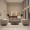 Linen Weave Texture Misty Taupe Upholstered Sofa | Architectural Fabrics
