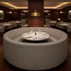 Woven Textured Weave Soft Gray Upholstered Banquette | Architectural Fabrics