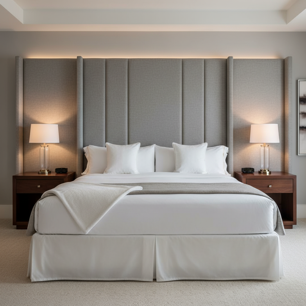 Tweed Bay - Stone Upholstered Headboard | Architectural Fabrics